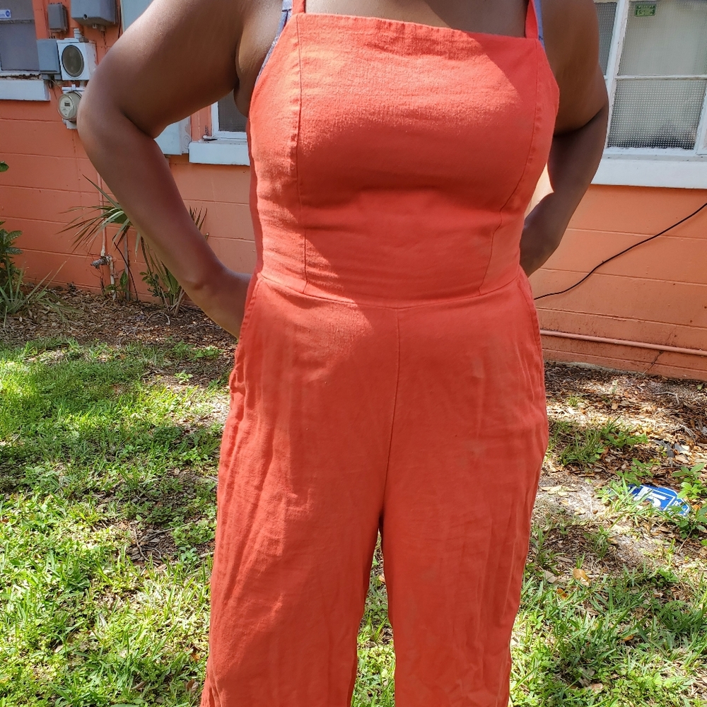Old navy Orange cropped jumpsuit